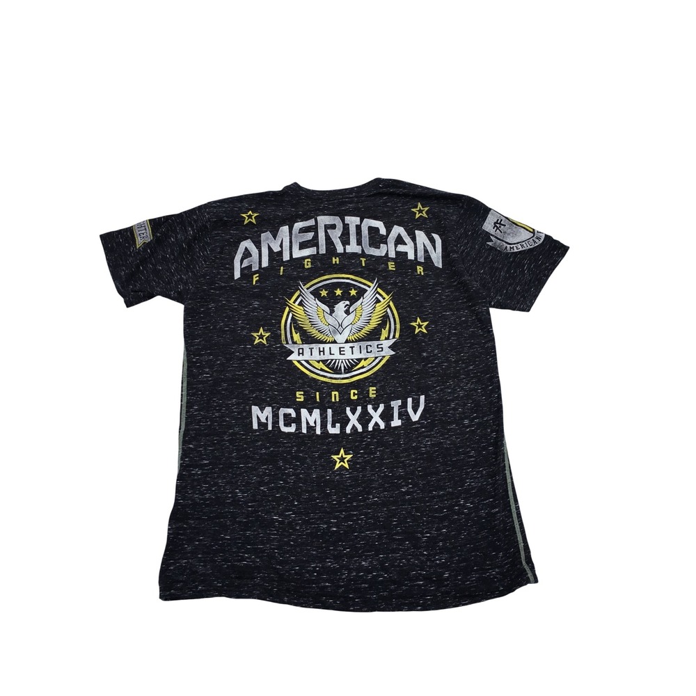 American Fighter Mens XL T-Shirt Black Space Dye Training Division Graphic Tee